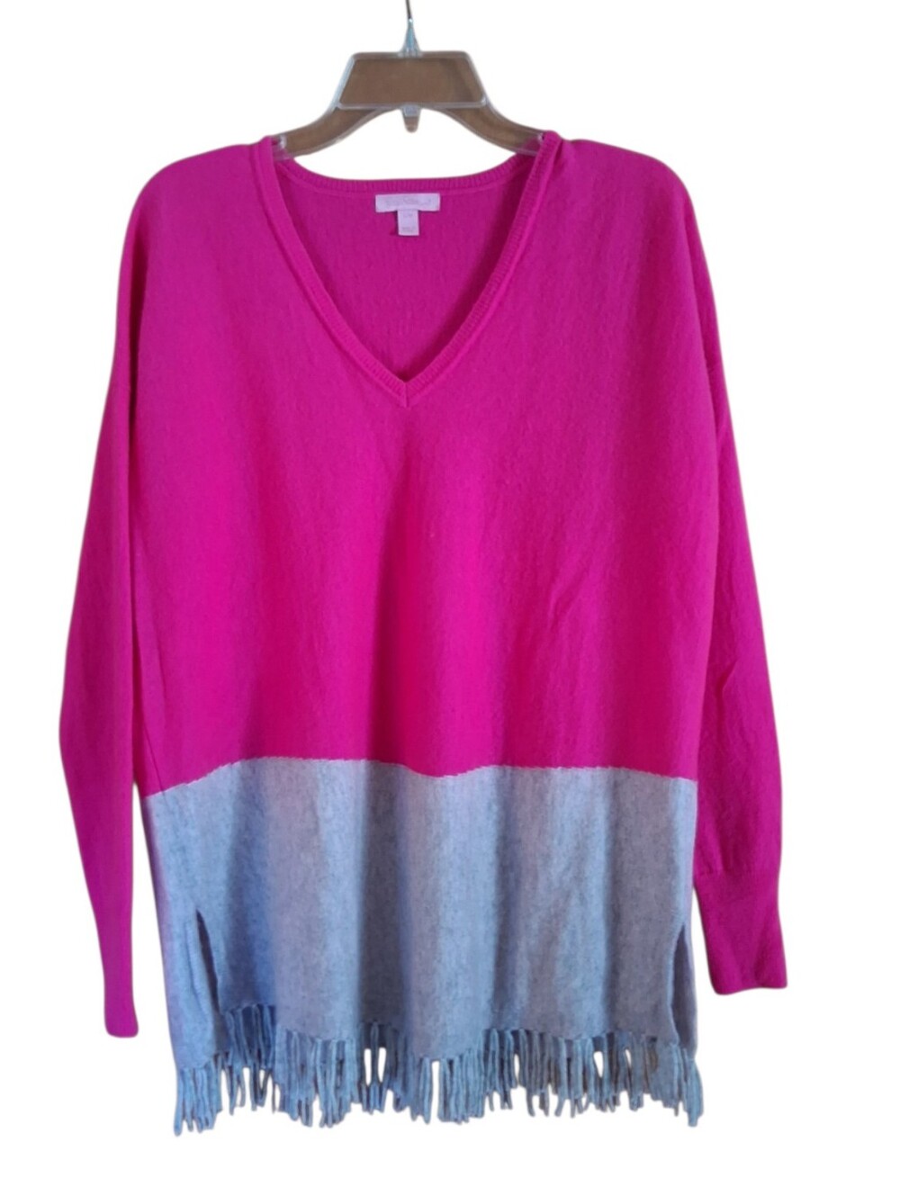 Lilly Pulitzer Cashmere Sweater Pink Gray Size Small Medium